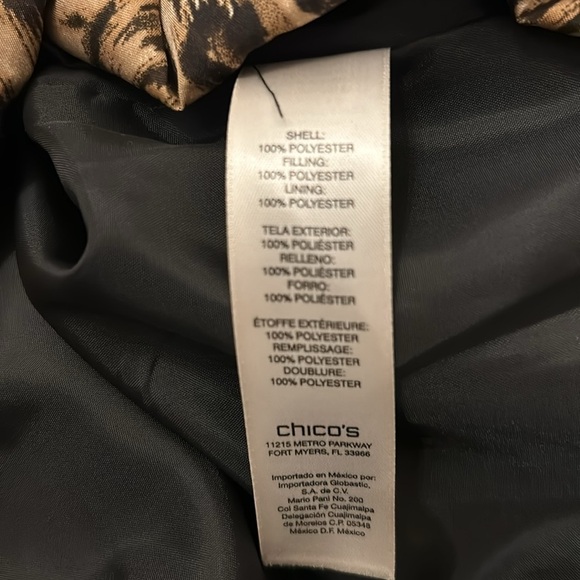 Chico's Weekends Animal Print Lightweight Fall Zip Front Jacket Sz 3 - Picture 9 of 11